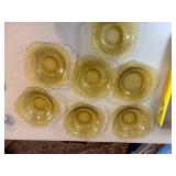 Amber Depression Glass Bowls x7--BP
