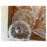 Pressed Glass x4 Pieces (Butter Dish, vase, candy dish & candle stick)--BP