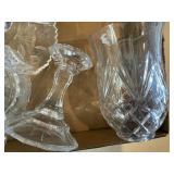 Pressed Glass x4 Pieces (Butter Dish, vase, candy dish & candle stick)--BP