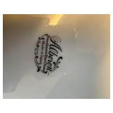 Collectible Pieces of Glass x6 (Roseville Plate, Alberon Plate, Fire King Saucers x3, Small Blue Pyrex)--K