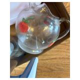 Pitchers (Plastic & Glass) & Plastic Bowl w/ Lid--LR