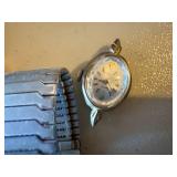 Wrist Watches, Pocket Watches, Eye Glasses w/ Cases in Vintage Make-up Case--BP