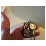 Wrist Watches, Pocket Watches, Eye Glasses w/ Cases in Vintage Make-up Case--BP