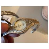 Wrist Watches, Pocket Watches, Eye Glasses w/ Cases in Vintage Make-up Case--BP