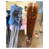 Quilting Rack, Plastic Patio Chair & Two (2) Lawn Chairs--Gar