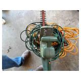 Electric Hedge Trimmer & Bucket of Extension Cords -- Gar