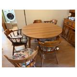 Wood Table Dinette Set w/ Drop Leaf & 4x Chairs--DR