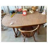 Wood Dining Room Table w/ one (1) Chair--BP
