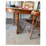Wood Dining Room Table w/ one (1) Chair--BP