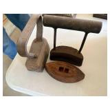 Three (3) Flat Antique Irons--BP