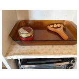 Wood Cabinet w/ Kitchen Ware, Electric Oven, Baking Dish & More--BP