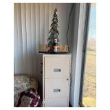 4 Drawer Filing Cabinet & Christmas Decorations--BP