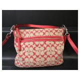 Authentic Coach Signature Canvas Crossbody Bag Coral/Cream No M1394-30902M