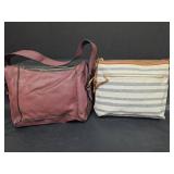 Fossil Leather Handbag and Fossil Canvas Crossbody Bag