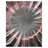 1976 Westmoreland Cranberry Glass Basket with Hand-Painted Roses