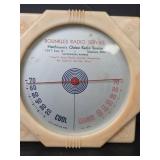 Rounkles Radio Service Advertising Thermometer in Bakelite Frame