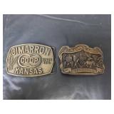 Cimarron Co-op and 1987 Gray County Kansas Centennial Belt Buckle