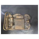 Cimarron Co-op and 1987 Gray County Kansas Centennial Belt Buckle