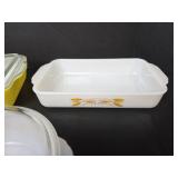 Fire King Wheat Pattern Casserole Set and Pyrex Refrigerator Dish