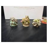 Harmony Kingdom Millennium Club Kit Figurines 2000 \"Field Day\", \"Lovers Leap\", and \"Merry Go Round\"