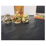 Harmony Kingdom Millennium Club Kit Figurines 2000 \"Field Day\", \"Lovers Leap\", and \"Merry Go Round\"