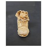 Harmony Kingdom \"Solemate\" Puppy in Boot Figurine Box in Original Box with Paper Insert Made in England