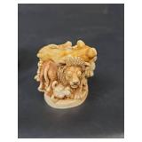 Harmony Kingdom \"Faux Paw\" Lion Cubs Figurine Box in Original Box with Paper Insert- Made in England TJLI