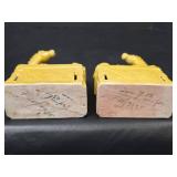 Yellow Porcelain Horse Bookends