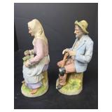 Decorative Porcelain Farm Couple Figurines