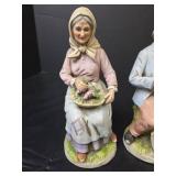 Decorative Porcelain Farm Couple Figurines