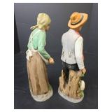 Farm Life Porcelain Figurines with Chickens