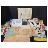 1930s - 1940s Ephemera (cattle records, school report cards, grade cards, greeting cards, pictures, and more)