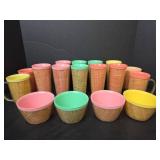 MCM RaffiaWare - Raffia Wrapped Drinking Glass, Mug, and Bowl Set