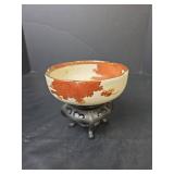Japanese Satsuma Bowl with Birds and Maple Leaves See Pics for Damage
