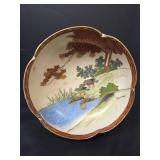 Japanese Satsuma Bowl with Birds and Maple Leaves See Pics for Damage