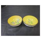 Chinese Hand Painted Floral Rice Bowls Set (metal)