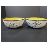 Chinese Hand Painted Floral Rice Bowls Set (metal)