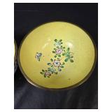 Chinese Hand Painted Floral Rice Bowls Set (metal)