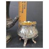 Silver Plated Champagne Ice Bucket with Handles and Wallace Baroque Silver Plated Footed Waste Bowl (285)