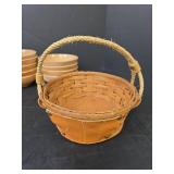 Wooden Kitchen King (Japan) Bowl Set with Wicker Baskets