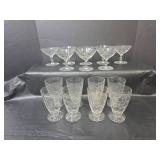 Crystal Stemware Set with Etched Leaf Design 16pc