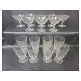 Crystal Stemware Set with Etched Leaf Design 16pc