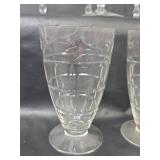 Crystal Stemware Set with Etched Leaf Design 16pc