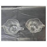 Clear Glass Ruffled Edge Cream and Sugar Set