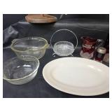 Mixed Glassware Collection with Crystal Pitchers and Cruet, and Decorative Star