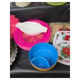 Kitchen Collection with Floral Flour Sifter, Pie Plate, Cake Pans, Hot Plates, and More