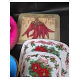 Kitchen Collection with Floral Flour Sifter, Pie Plate, Cake Pans, Hot Plates, and More