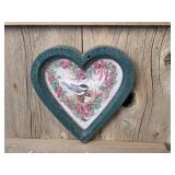 Heart-Shaped Bird Print Key Holder