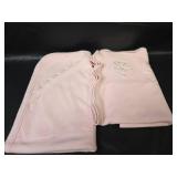 Pink Cotton Baby Blankets with Embroidered Roses