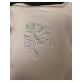 Pink Cotton Baby Blankets with Embroidered Roses